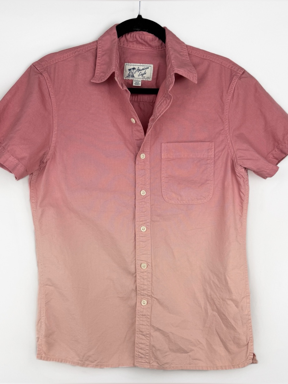 American Eagle Gradient Pink Red Button Up Shirt Size XS Pink ombre button-up sh